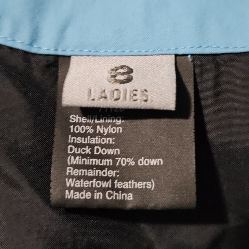 Obermeyer Ridge Line Down-Filled Ski Jacket Black/Sky Blue– Women’s Size 8 - Picture 9 of 13